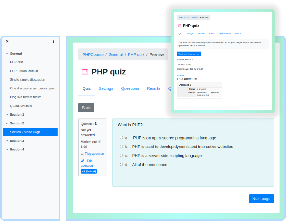 Moodle-Portfolio-Quiz